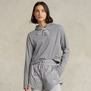 RLX Ralph‎ Lauren Hoodie Large Womens Grey Pullover Athleisure Yoga Tennis New